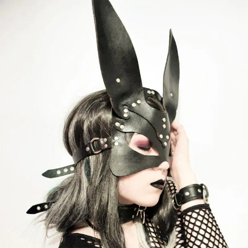 Adjustable Faux leather Blindfolds with Ear