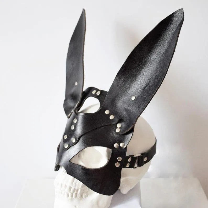 Adjustable Faux leather Blindfolds with Ear