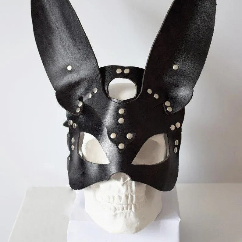 Adjustable Faux leather Blindfolds with Ear