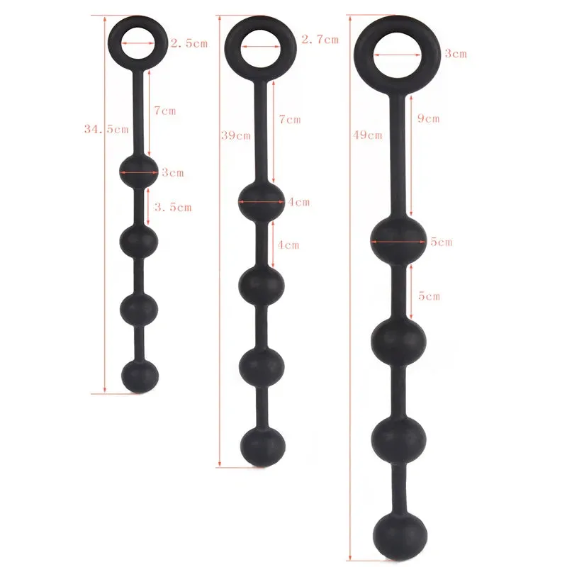 Anal Beads Butt Plug - Silicone Balls Vagina Anal Sex Toy for Women Men BDSM Games