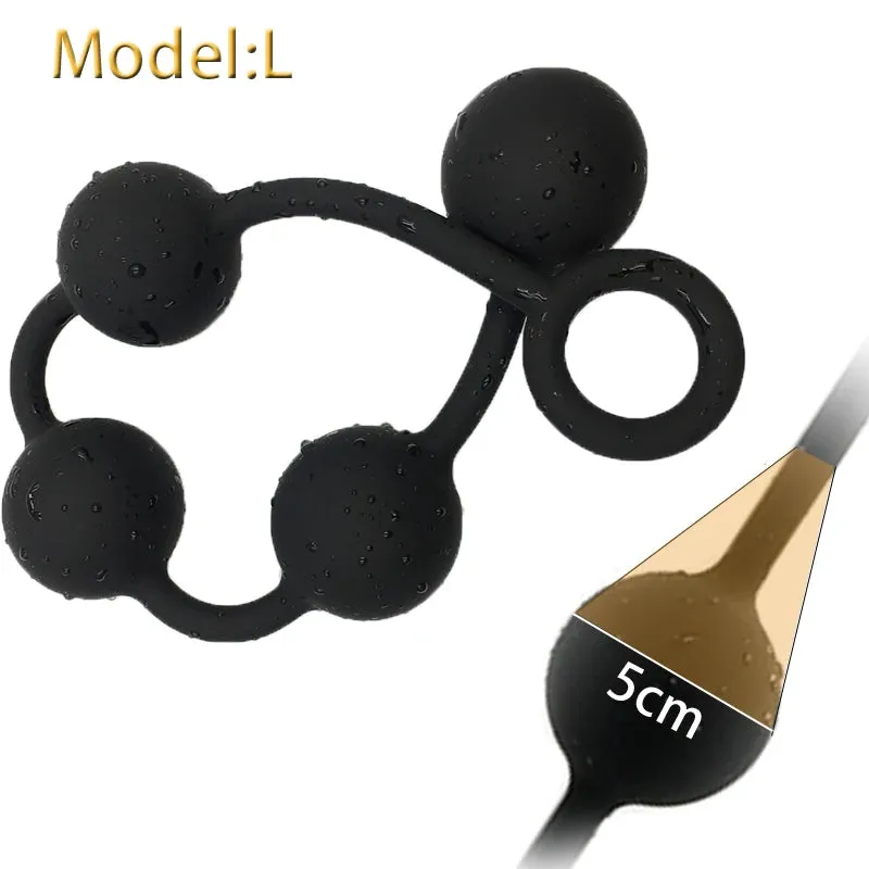 Anal Beads Butt Plug - Silicone Balls Vagina Anal Sex Toy for Women Men BDSM Games