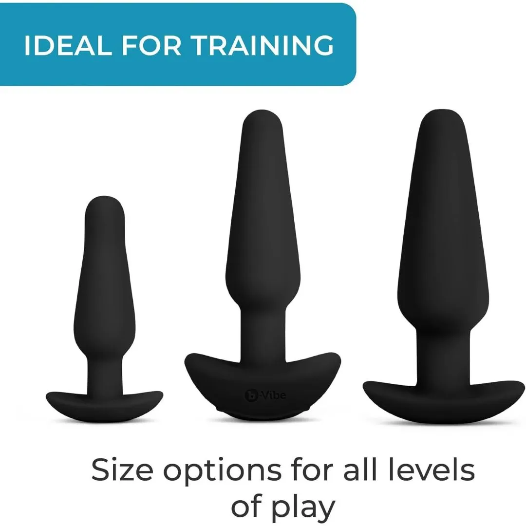 B-Vibe Anal Training Set of 3 Butt Plugs - Black