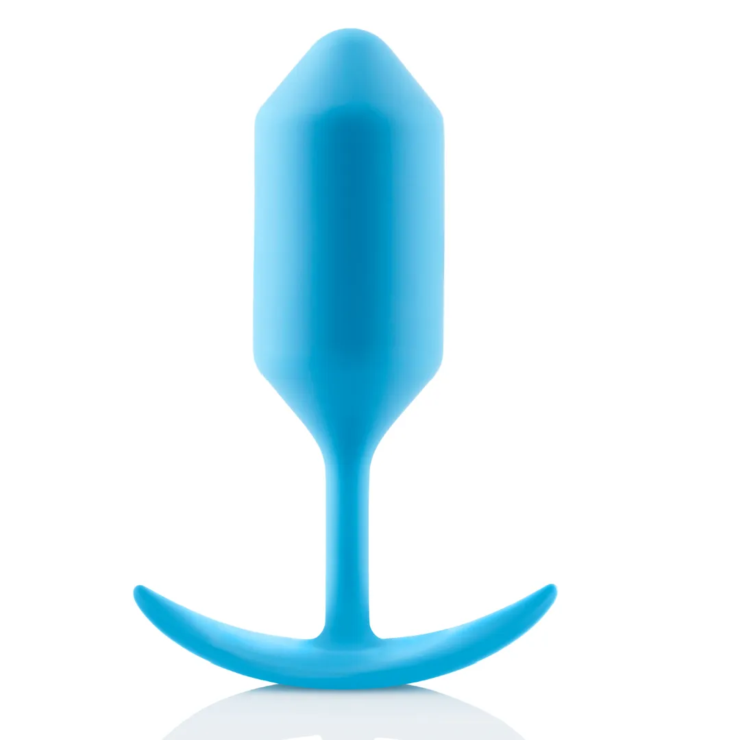 B-Vibe Snug Plug 3 Weighted Blue Silicone Butt Plug - 180 grams