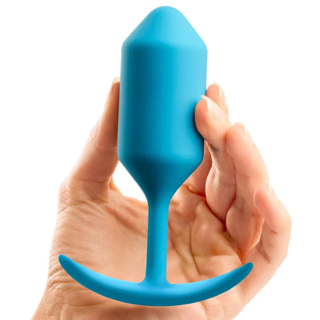 B-Vibe Snug Plug 3 Weighted Blue Silicone Butt Plug - 180 grams