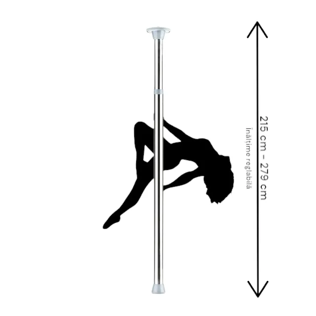 Bară de dans OUCH! Dance Pole. pentru jocuri erotice de striptease. înălțime reglabilă 215 - 279 cm