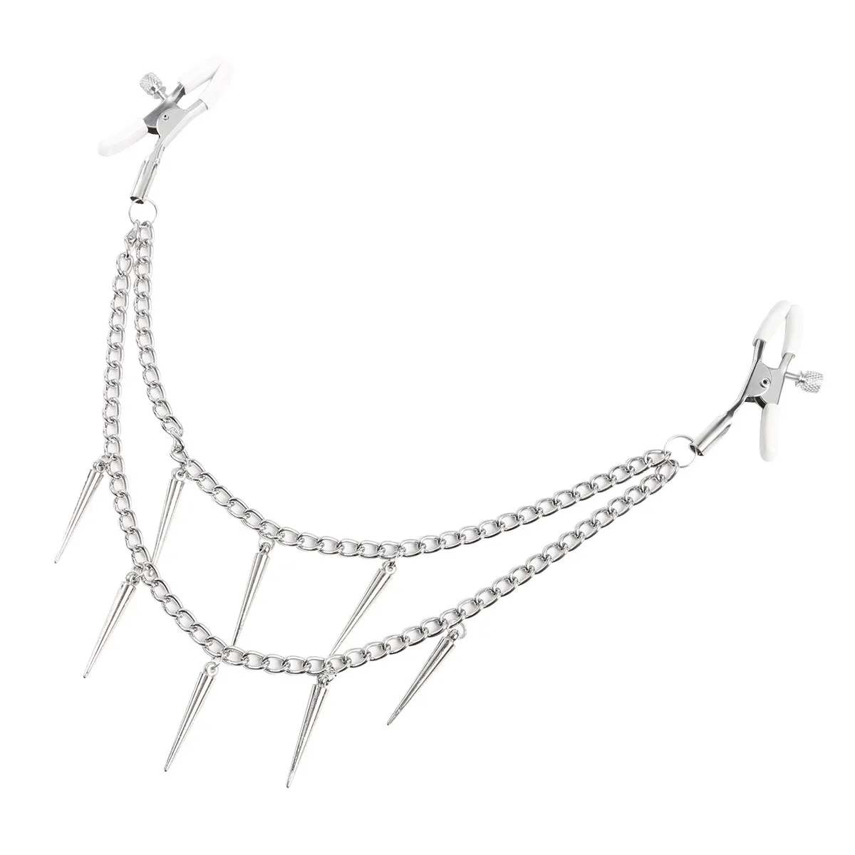 Being Fetish | Nipple Clamps With Spikes Chain | Adjustable