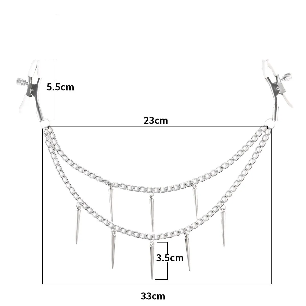 Being Fetish | Nipple Clamps With Spikes Chain | Adjustable