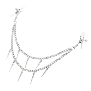Being Fetish | Nipple Clamps With Spikes Chain | Adjustable