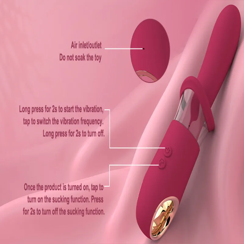 Big Tongue G Spot Vibrator - Mouth Suction Cup Clit Stimulator Female Sex Toys