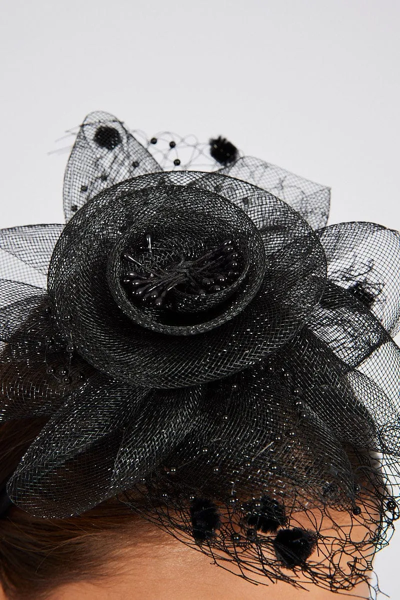 Black Fascinator Occasion Statement Headband