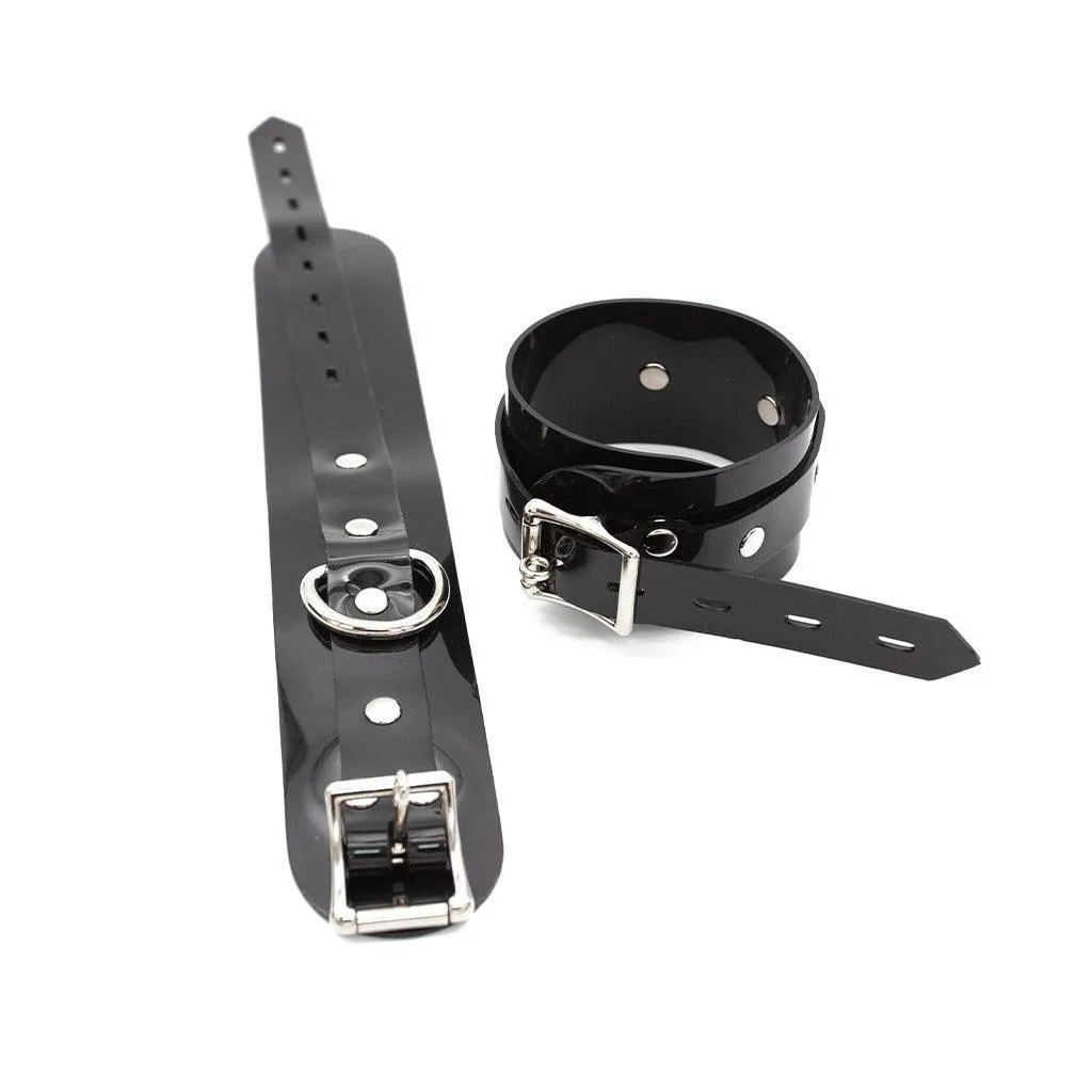 Black PVC Ankle Cuffs