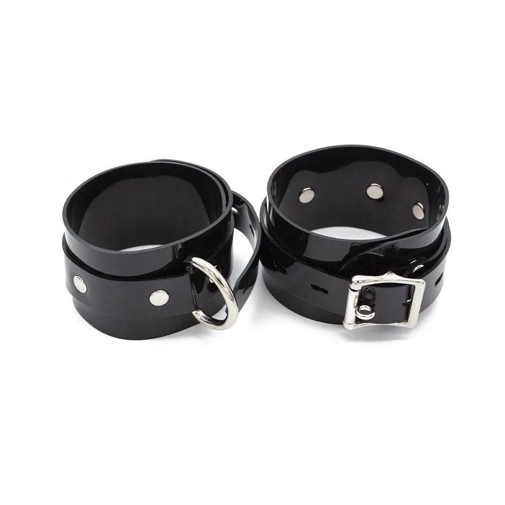 Black PVC Ankle Cuffs