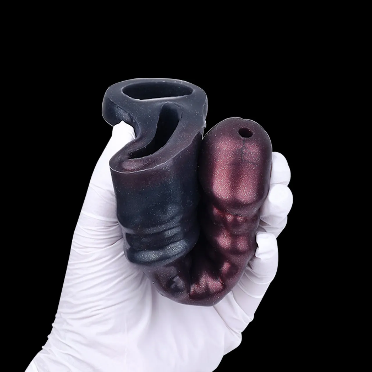 Black Warrior Cock Sleeve Sheath Extender - Stretchy Cockring Penissleeve Male Sex Toys