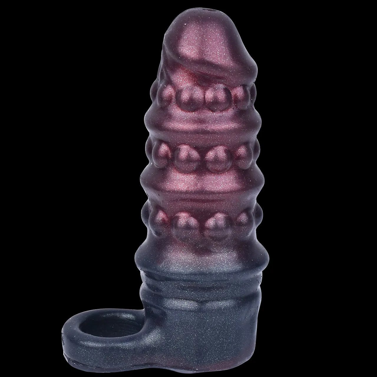 Black Warrior Cock Sleeve Sheath Extender - Stretchy Cockring Penissleeve Male Sex Toys