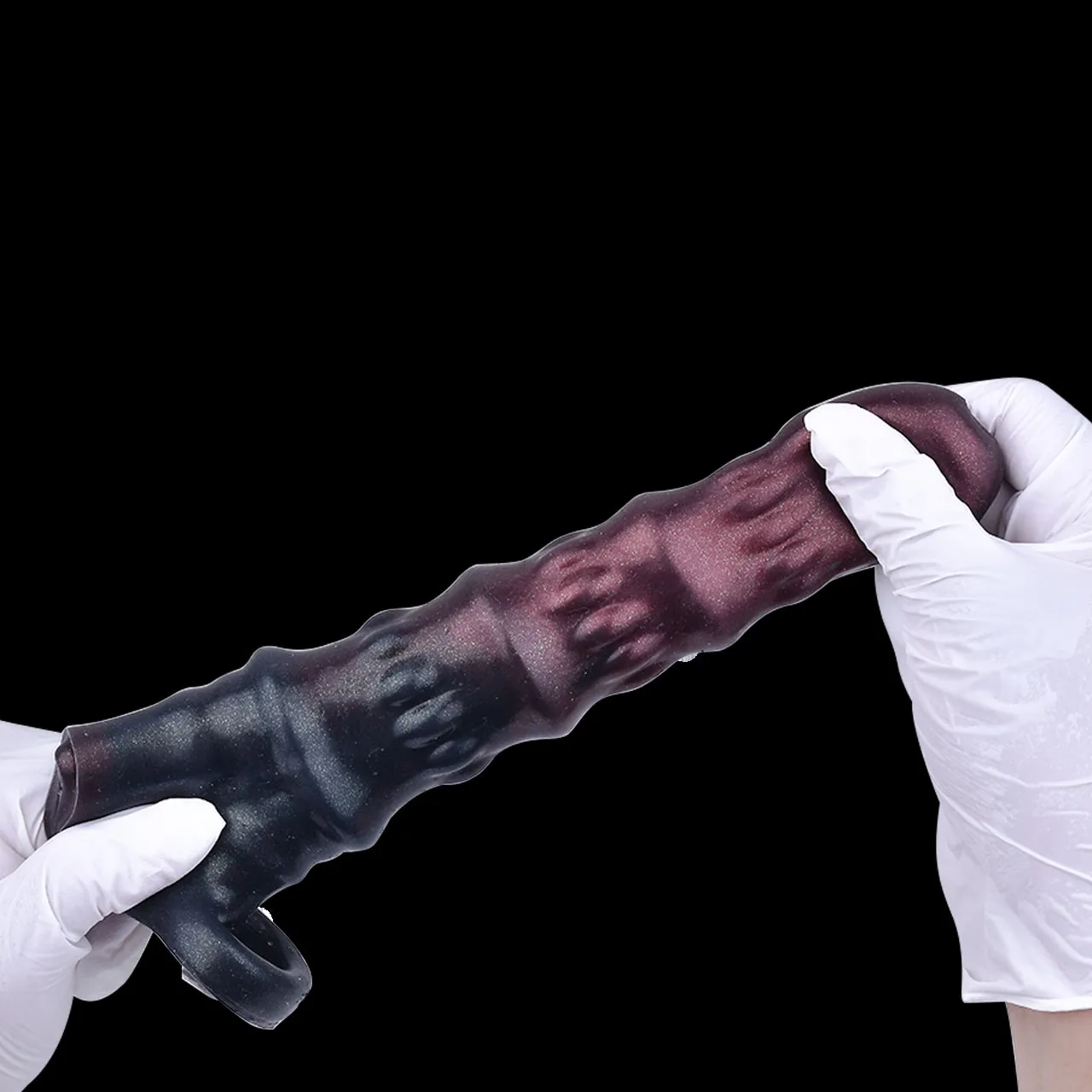 Black Warrior Cock Sleeve Sheath Extender - Stretchy Cockring Penissleeve Male Sex Toys