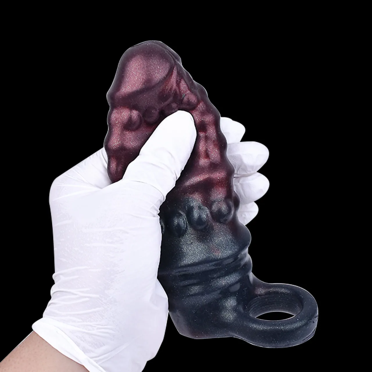 Black Warrior Cock Sleeve Sheath Extender - Stretchy Cockring Penissleeve Male Sex Toys