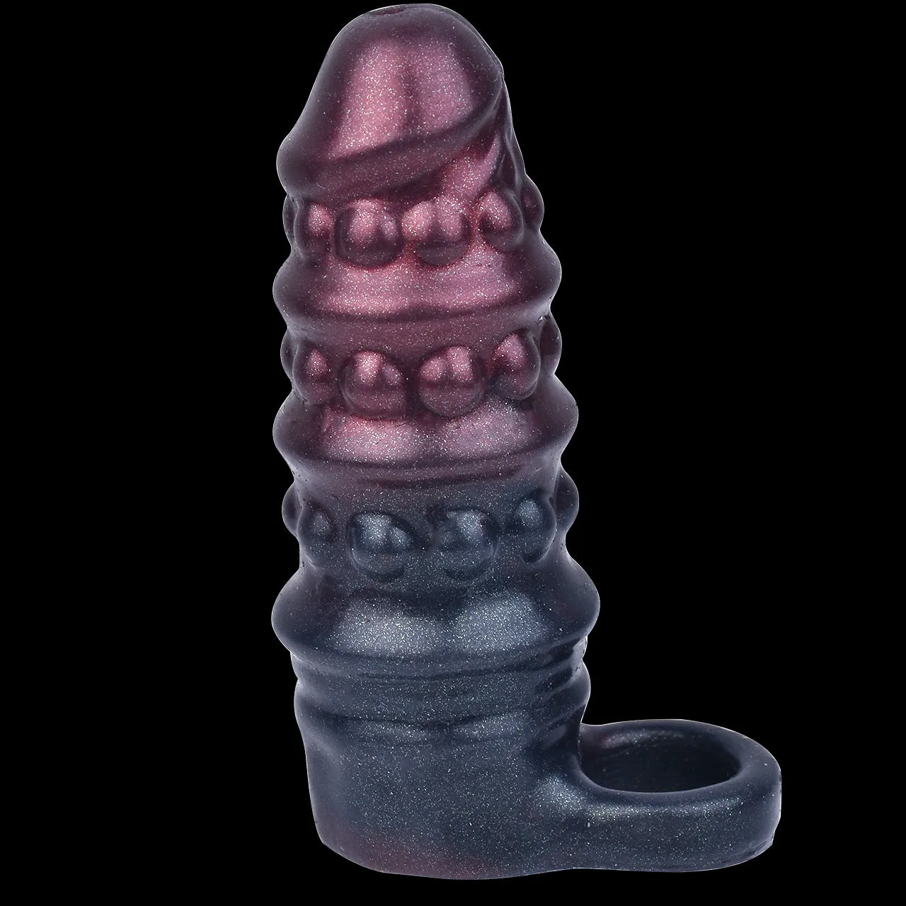 Black Warrior Cock Sleeve Sheath Extender - Stretchy Cockring Penissleeve Male Sex Toys