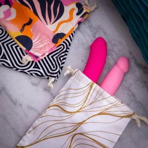 Blush Embrace White & Gold Sex Toy Storage Bag