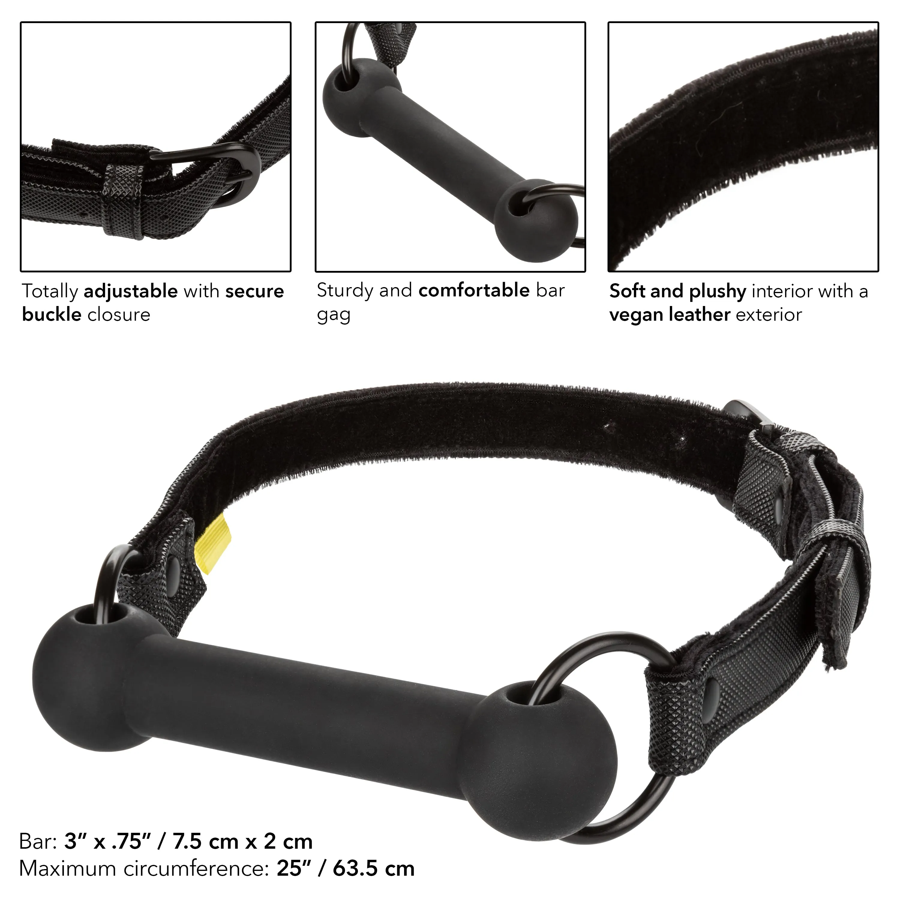 Boundless Black Silicone Bar Gag
