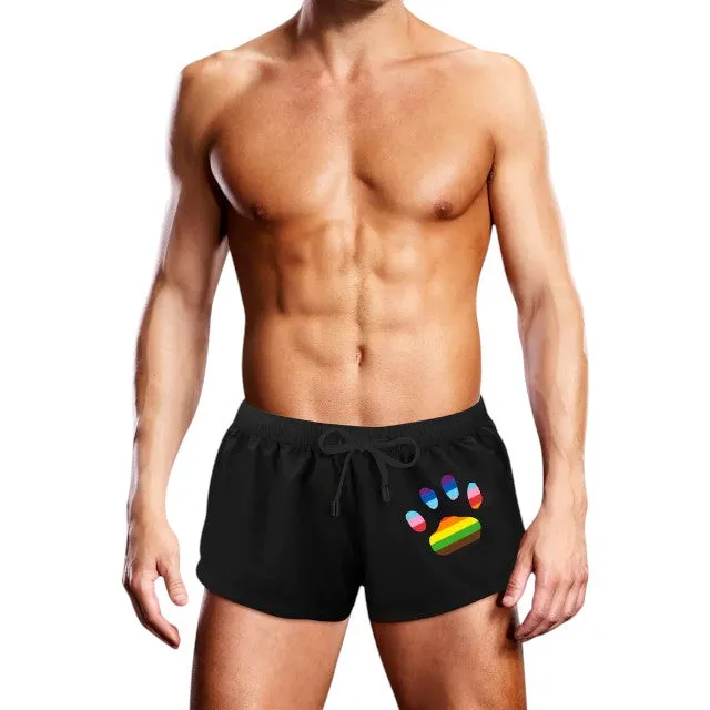 Boxeri de înot bărbați PROWLER Swim Trunk Oversized Paw. cu design labă cu steag Pride. culoare negru. mărime S