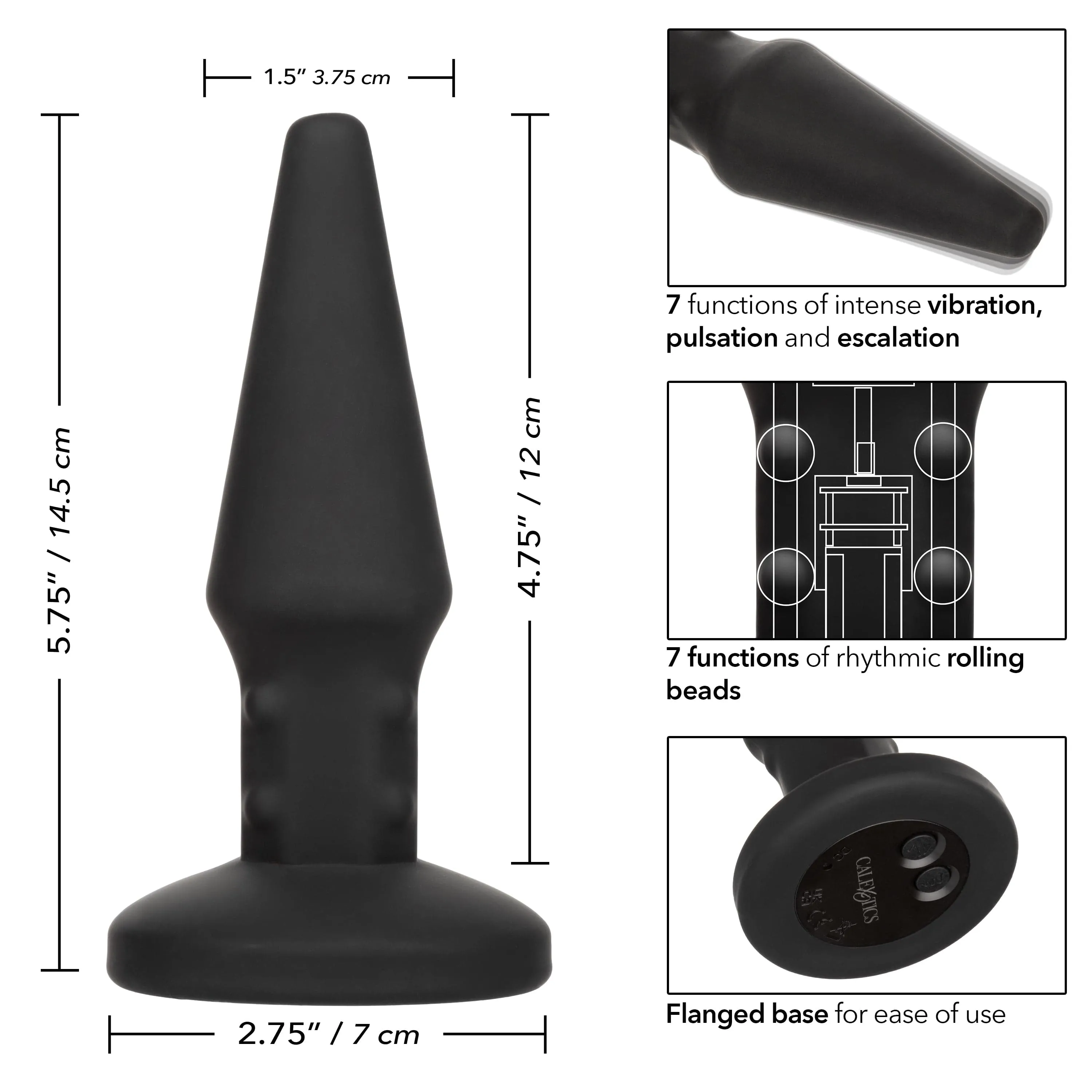 California Exotics - Bionic Beaded Rimming Probe Massager (Black)