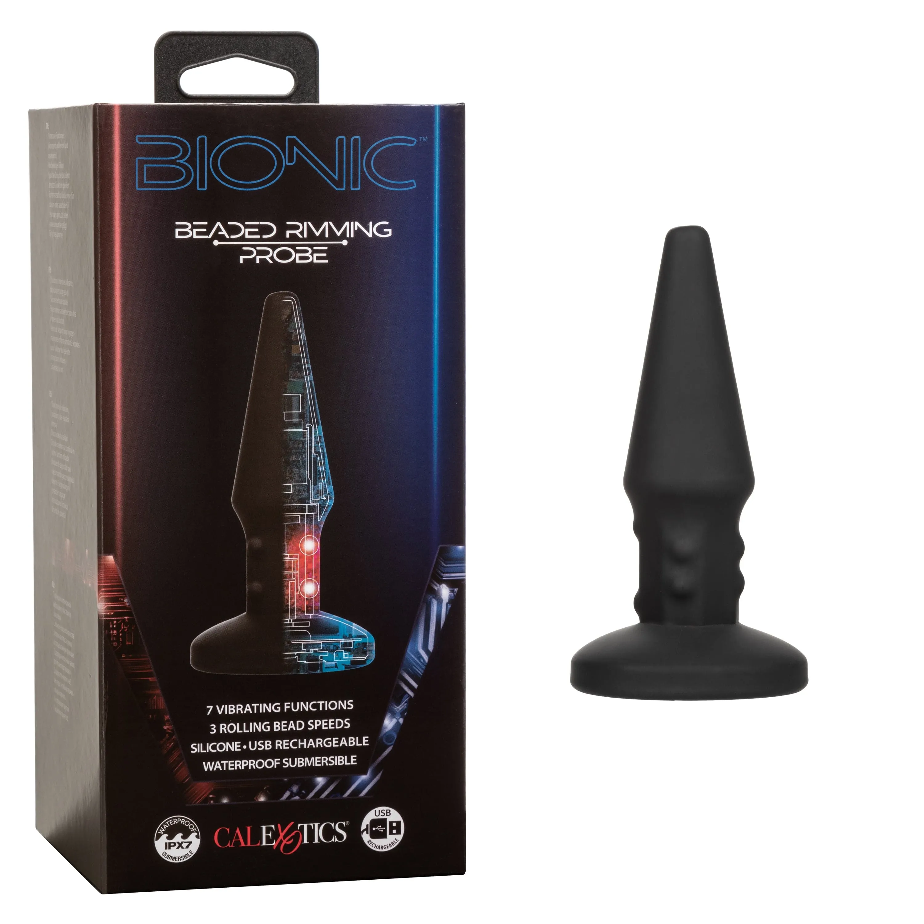 California Exotics - Bionic Beaded Rimming Probe Massager (Black)