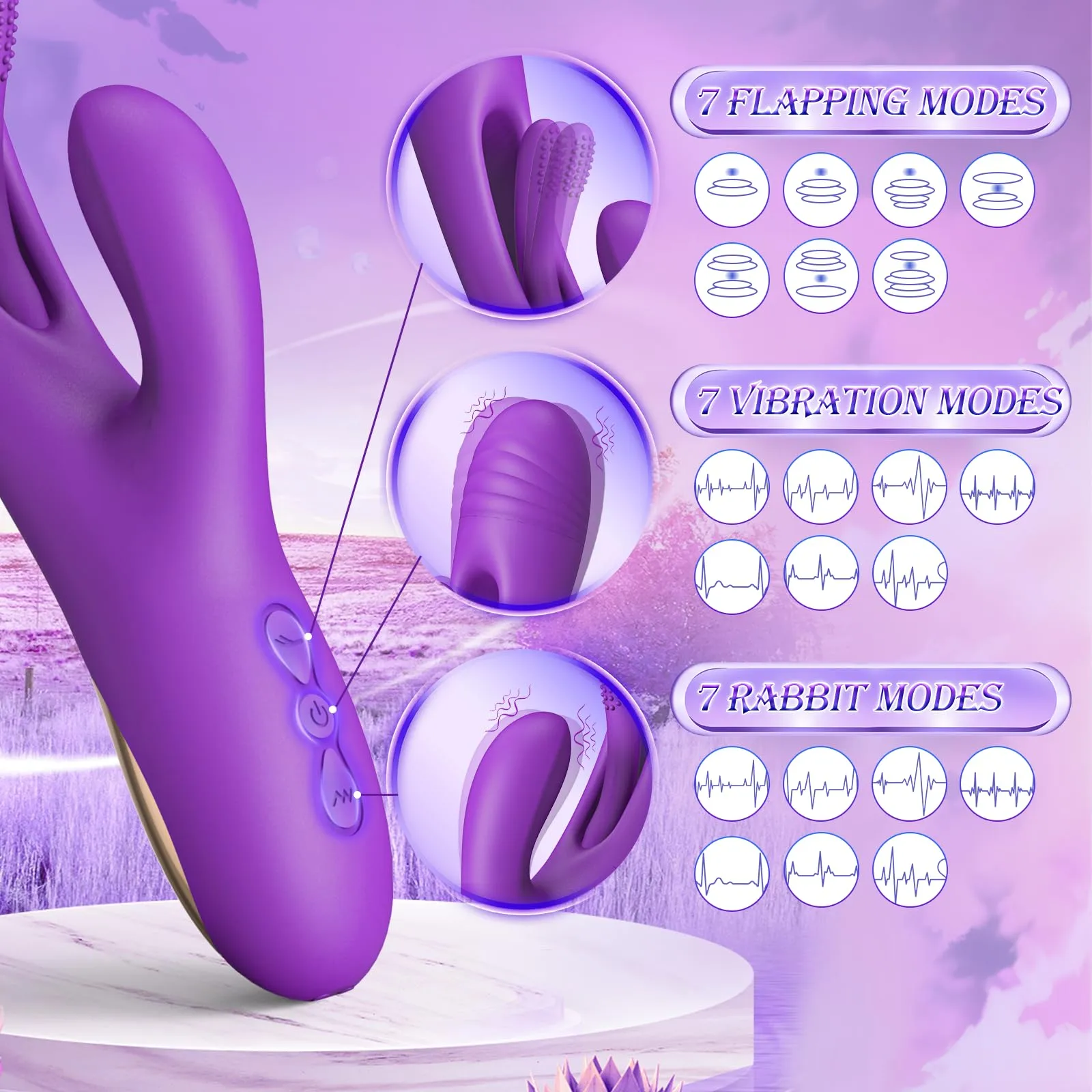 Clitoral G Spot Vibrator - Tongue Flapping Anal Dildo Female Sex Toys