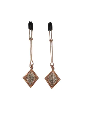 Come Closer Rose Gold Nipple Clip Clamps | With Diamond Pendant