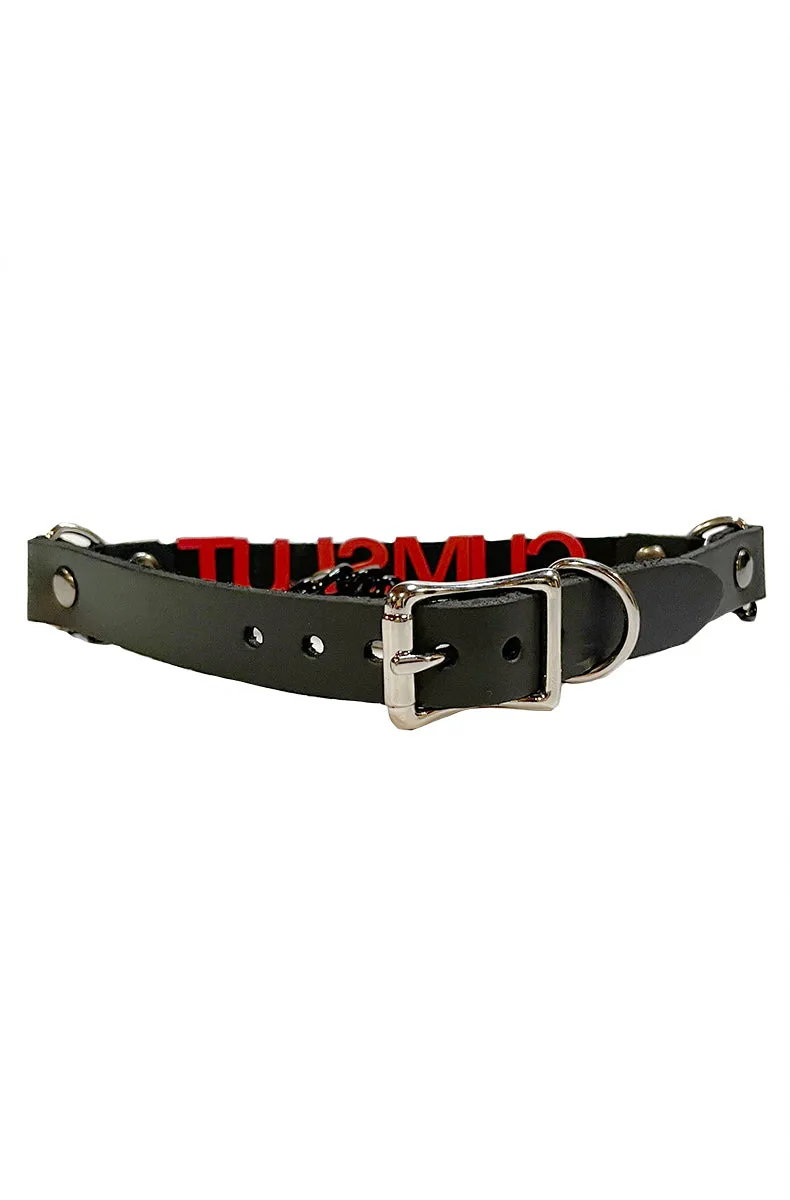 Cum Slut Heart Lock Collar