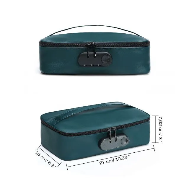 Cutie pentru jucării sexuale DORCEL Discreet Box. cu lacăt cu cifru. design discret și aspect premium. culoare verde