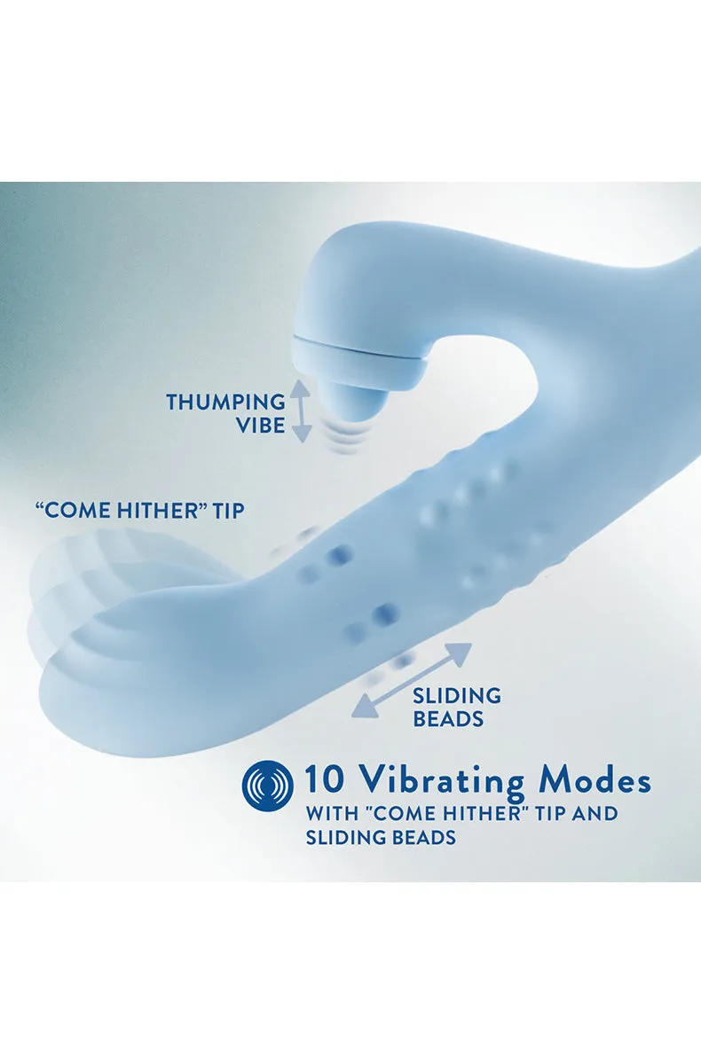 Devin Blue Silicone Massaging Beads Vibrator