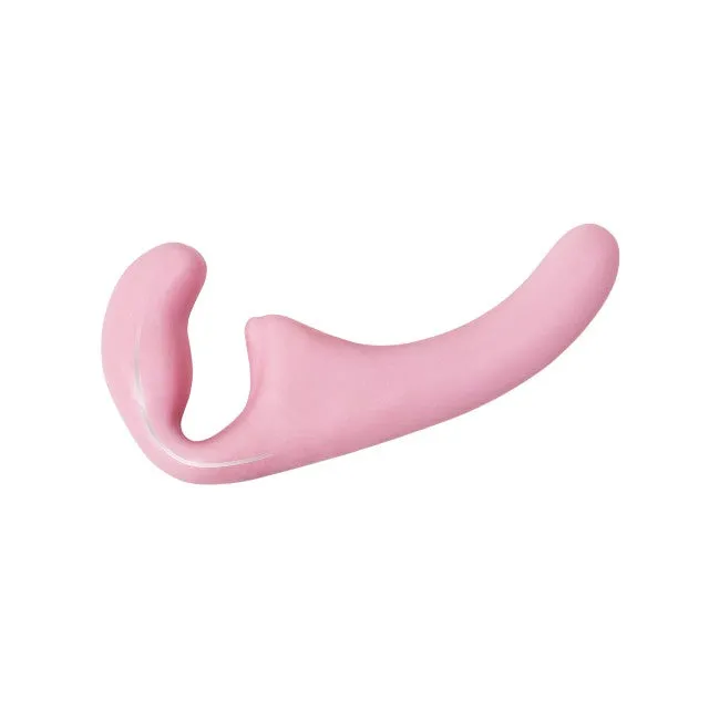 Dildo dublu LOLA NATURAL Sensation. strap-on fără ham. din TPE moale. culoare roz. lungime 23.5 cm