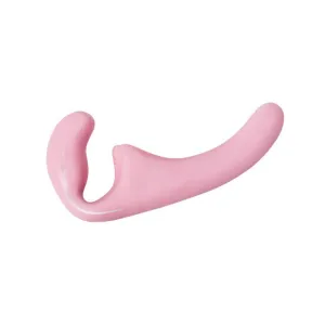 Dildo dublu LOLA NATURAL Sensation. strap-on fără ham. din TPE moale. culoare roz. lungime 23.5 cm