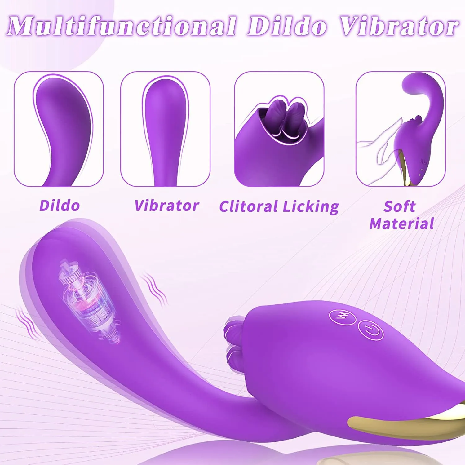 Double End G Spot Clit Clamps Stimulator - Vibrating Anal Dildo Clitoral Female Sex Toys