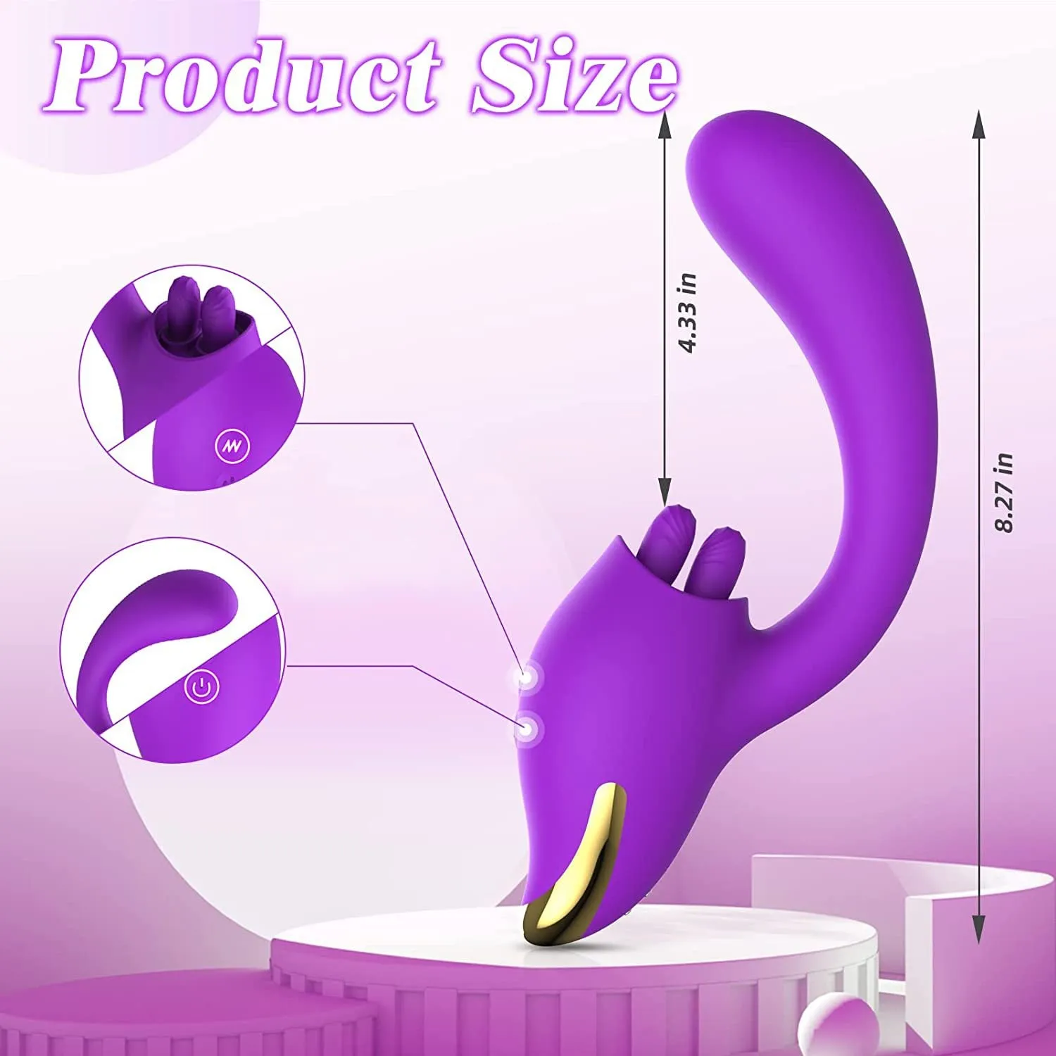 Double End G Spot Clit Clamps Stimulator - Vibrating Anal Dildo Clitoral Female Sex Toys