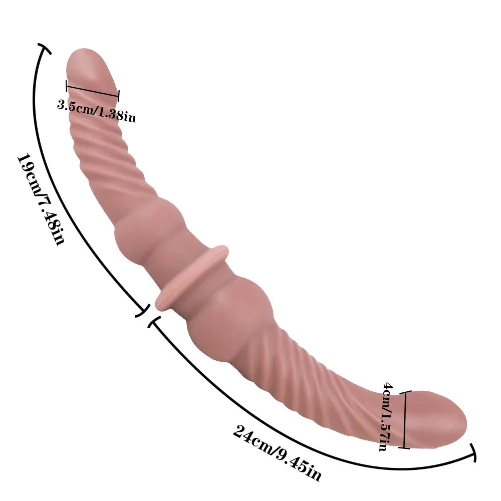 Double End Realistic Dildos Butt Plug - Silicone Fantasy Dildo Anal Sex Toys for Couple