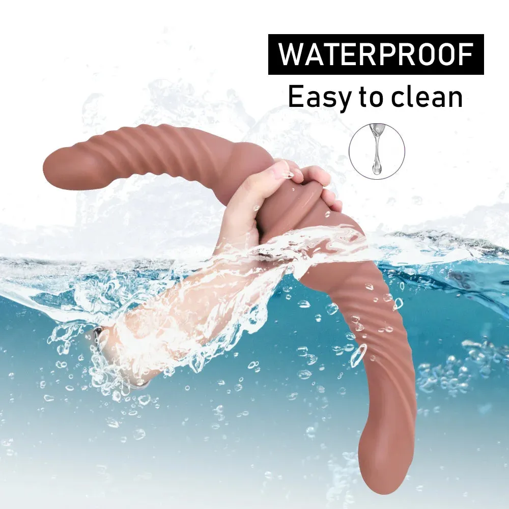 Double End Realistic Dildos Butt Plug - Silicone Fantasy Dildo Anal Sex Toys for Couple
