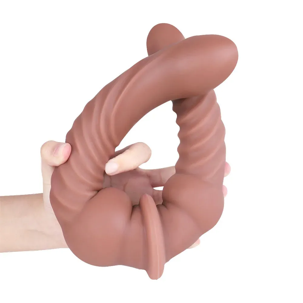 Double End Realistic Dildos Butt Plug - Silicone Fantasy Dildo Anal Sex Toys for Couple