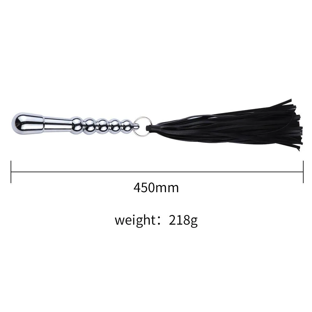 Double Ended Body Tickler Ball Chain Whip with Anal Beads