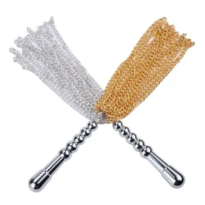 Double Ended Body Tickler Ball Chain Whip with Anal Beads