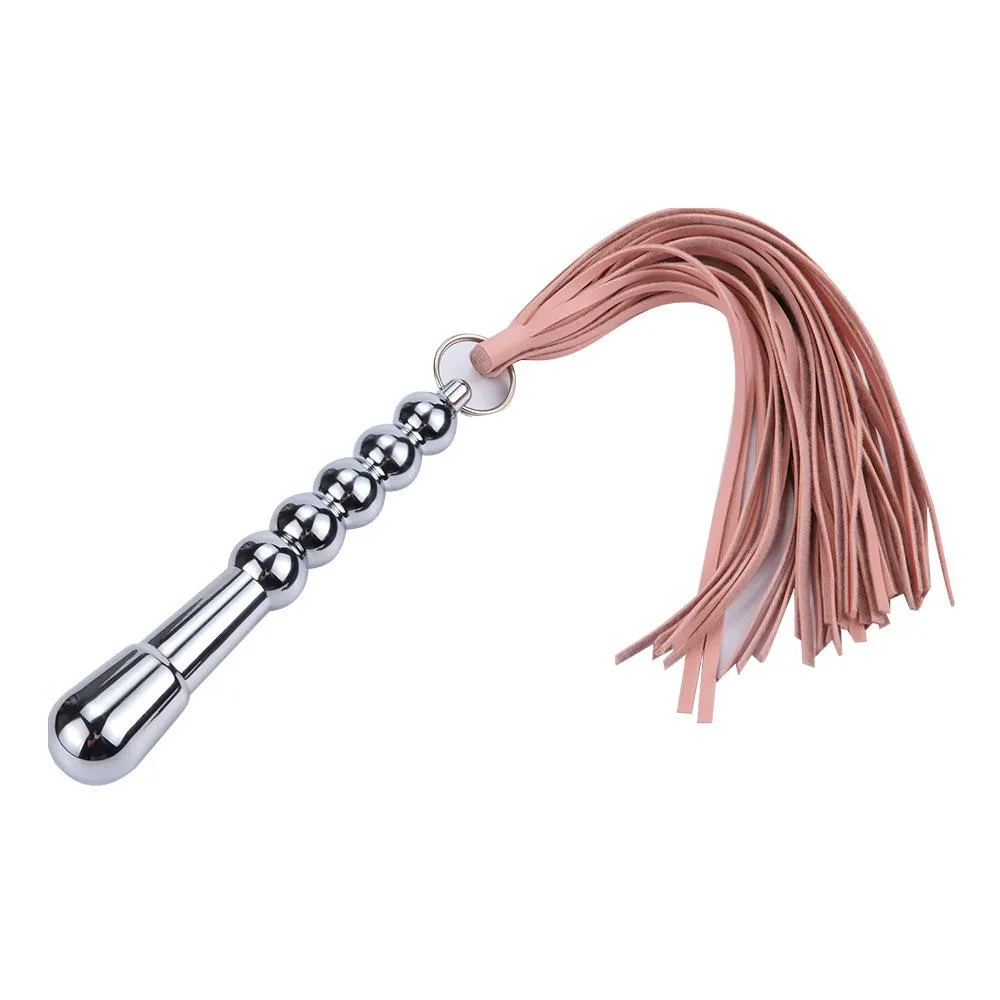 Double Ended Body Tickler Ball Chain Whip with Anal Beads