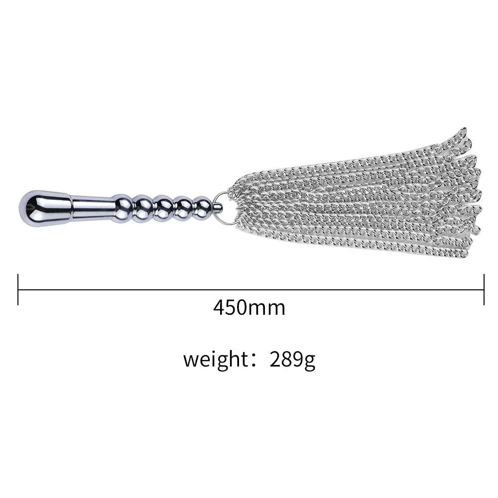 Double Ended Body Tickler Ball Chain Whip with Anal Beads