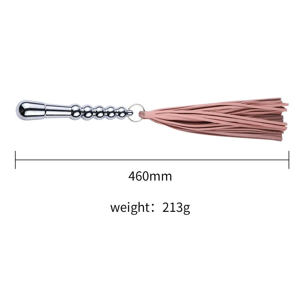 Double Ended Body Tickler Ball Chain Whip with Anal Beads
