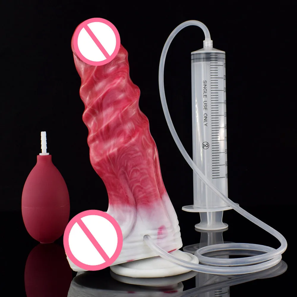 Ejaculating Monsterdildo Butt Plug - Big Sprial Vagianl Prostate Massage Sex Toys for Women