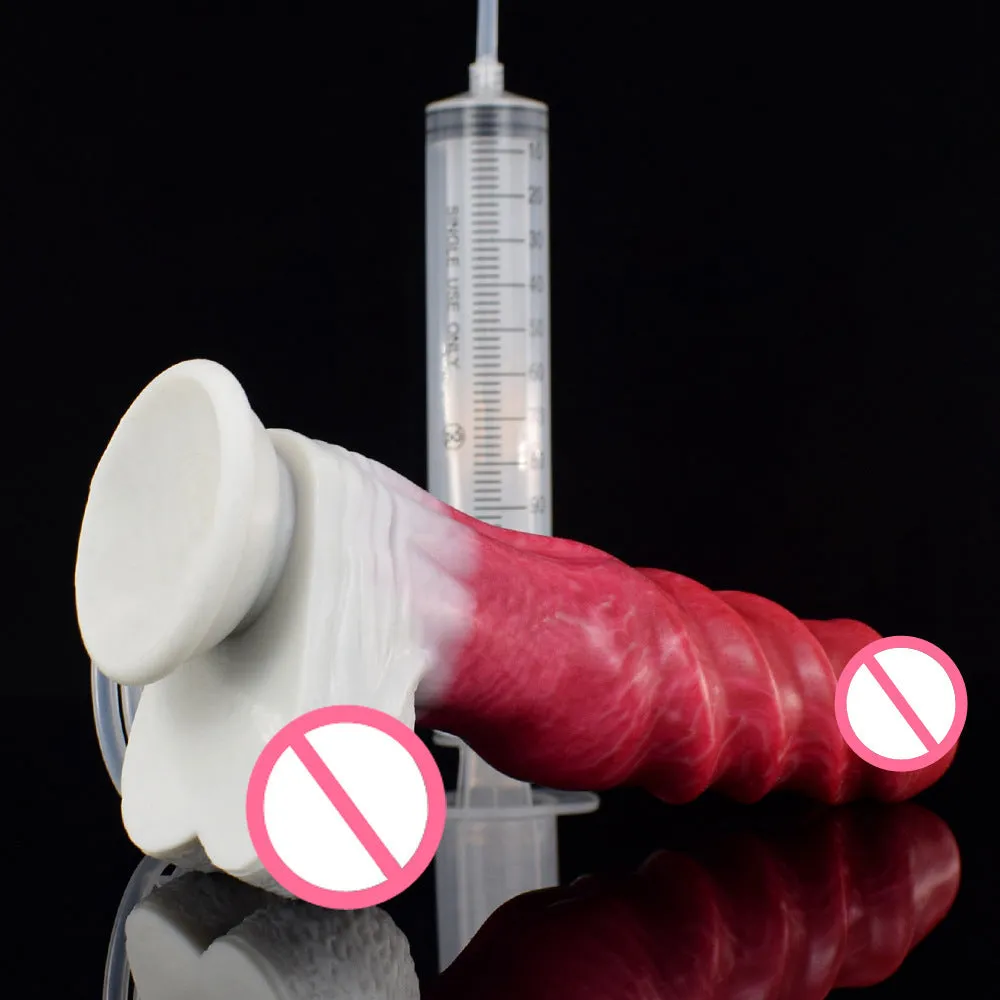 Ejaculating Monsterdildo Butt Plug - Big Sprial Vagianl Prostate Massage Sex Toys for Women