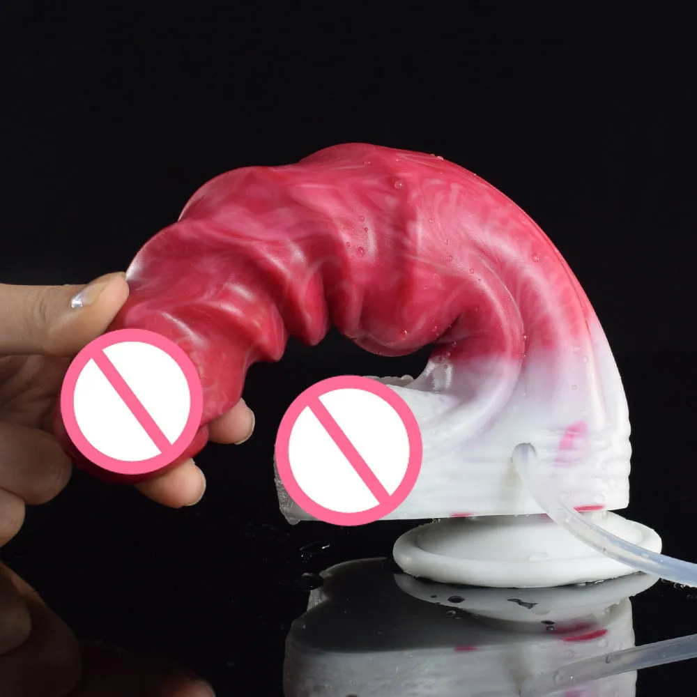 Ejaculating Monsterdildo Butt Plug - Big Sprial Vagianl Prostate Massage Sex Toys for Women