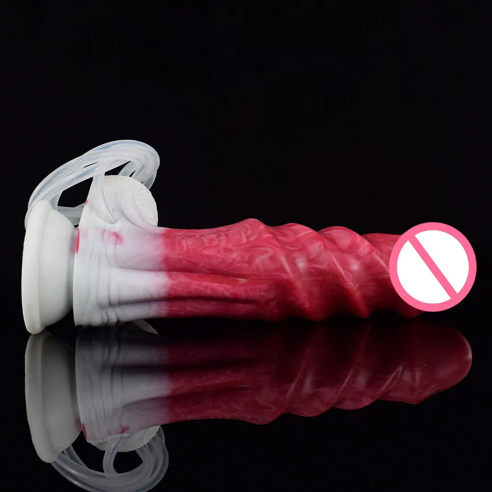 Ejaculating Monsterdildo Butt Plug - Big Sprial Vagianl Prostate Massage Sex Toys for Women