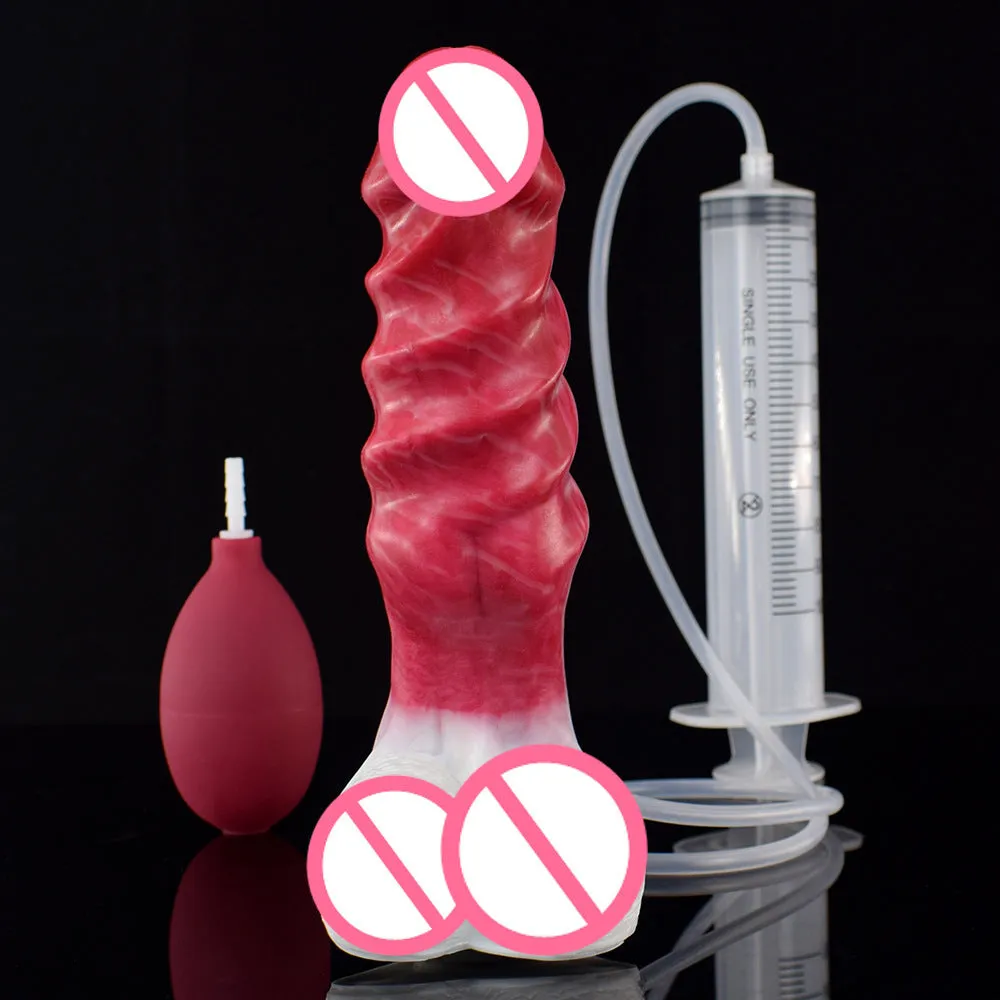 Ejaculating Monsterdildo Butt Plug - Big Sprial Vagianl Prostate Massage Sex Toys for Women