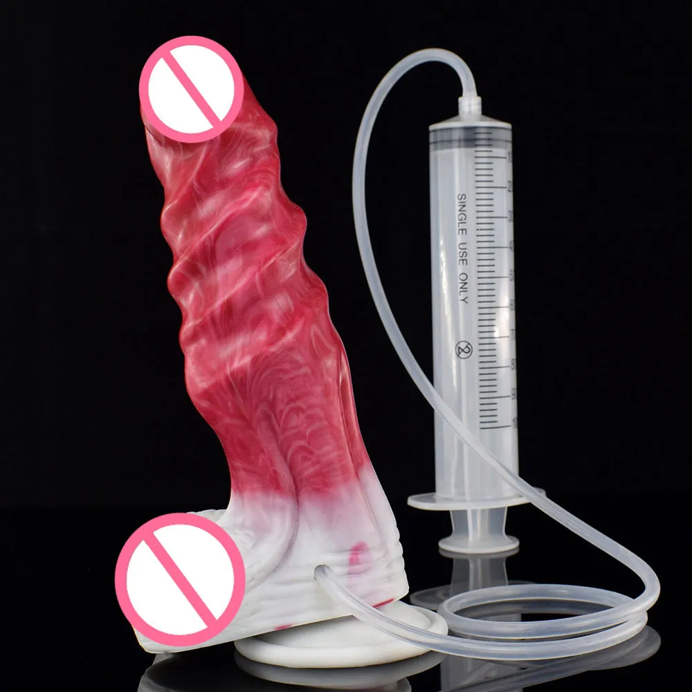 Ejaculating Monsterdildo Butt Plug - Big Sprial Vagianl Prostate Massage Sex Toys for Women