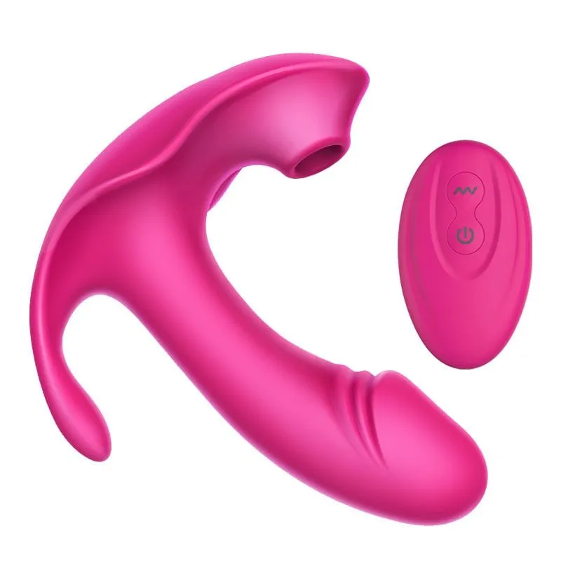 Erocome - Volans Remote Control Dual Vibrating Sucking Massager (Pink)